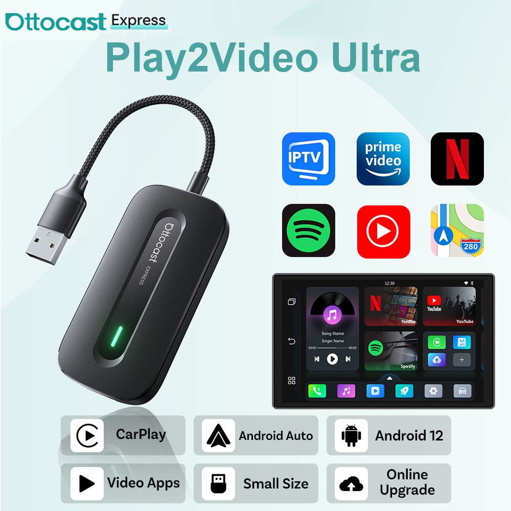 Car Accessories Youtube - Adapter OTTOCAST Play2Video Express Wireless CarPlay