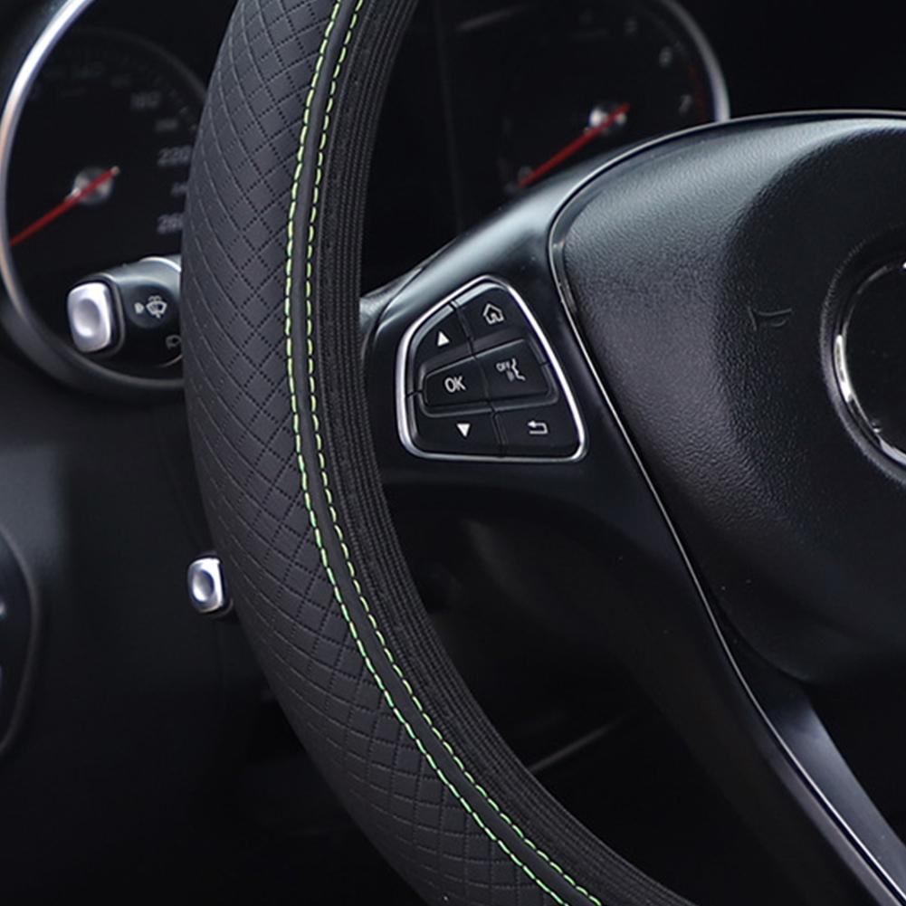 Steering Wheel Cover - Miękki, tłoczony skórzany pokrowiec na kierownicę,